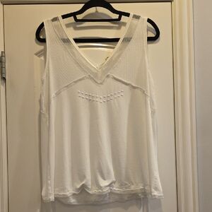 EUC POL Small White V-Neck Women's Tank Top